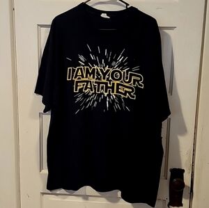 Black Graphic T-Shirt with Yellow Text